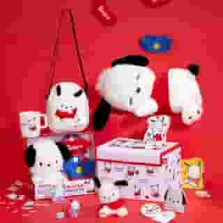 Wake up, Pochacco!  🐶✨ Our newest series features Pochacco hastily getting ready with his iconic red t-shirt. Shop new now at Sanrio.com! Link in bio. 