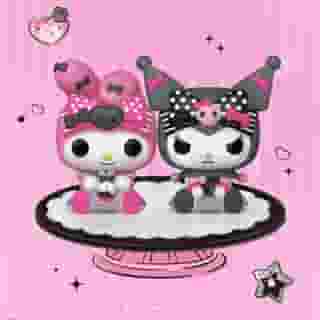 The sweetest pair 🩷🖤 Shop the My Melody and Kuromi Anniversary Funko Pop pack now at Sanrio.com! Link in bio. #mymelody50th #kuromi20th