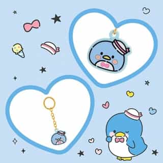 Tuxedosam is now available as a limited-edition keychain! 💙 Get our Friend of the Month gift FREE when you spend $50 or more in Sanrio stores and online - no code needed! Link in bio to shop. 