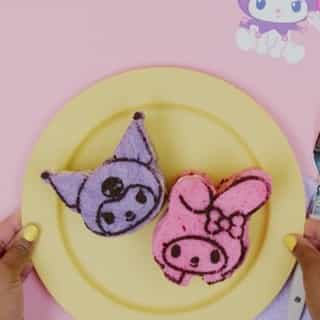 Enjoy some cooking fun with these My Melody and Kuromi cutout fruit sandos! 🍓🍞🎀 Find the recipe on the #HelloKittyandFriends YouTube channel. Link in bio!