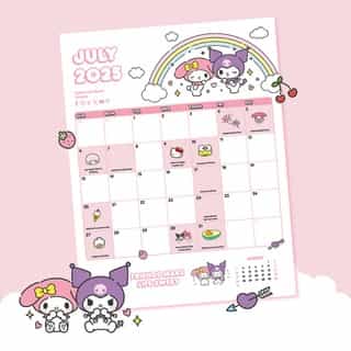 Friends make life sweet 🩷 💜 Start fresh this month with My Melody and Kuromi 🗓 Link in bio to download your free monthly calendar now. #MyMelody50th #Kuromi20th 