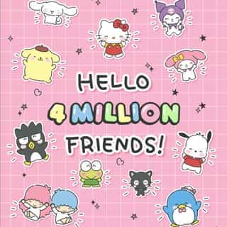 ✨️4M BESTIES✨️ Our community of friends keeps growing! Thank you to 4 million subscribers on the Hello Kitty and Friends YouTube channel ▶️💖 It's just like Hello Kitty always says, you can never have too many friends!⁠
⁠
Link in bio to subscribe if you haven’t already!