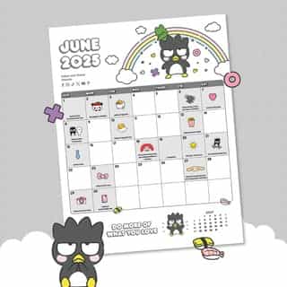 Do more of what you love 🖤 Start fresh this month with Badtz-maru 🗓 Link in bio to download your free monthly calendar now.