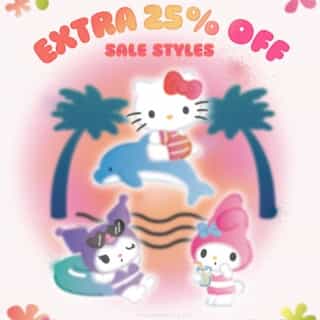 Hello summer ☀️ Enjoy the long weekend with an extra 25% off sale items on Sanrio.com! Use code: SUNSHINE25 at checkout. Link in bio. 