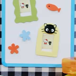 Learn to make supercute Chococat and Friends Magnet Frames with air dry clay on the  #HelloKittyandFriends YouTube channel! Perfect to decorate your fridge or locker. Link in bio to watch!