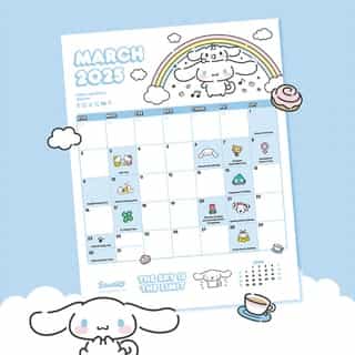 The sky is the limit ☁️ Start fresh this month with Cinnamoroll 🗓 Link in bio to download your free monthly calendar now.