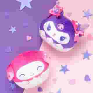 Feeling sweet or mischievous? 💖💜 Shop My Melody and Kuromi Anniversary reversible plush now! Link in bio. #MyMelody50th #Kuromi20th #MyMelodyandKuromi