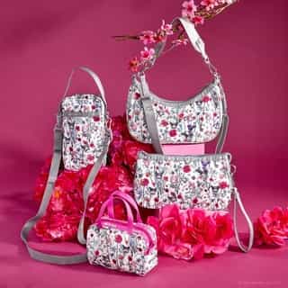 Floral Party 🌸💜 Shop the My Melody and Kuromi Collection with @lesportsac on Sanrio.com now! Link in bio. #MyMelody50th #Kuromi20th 