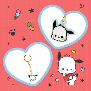 Pochacco is curious, motivated, and now available as a limited-edition keychain! ❤️ Get our Friend of the Month gift FREE when you spend $50 or more in Sanrio stores and online - no code needed! Link in bio to shop.