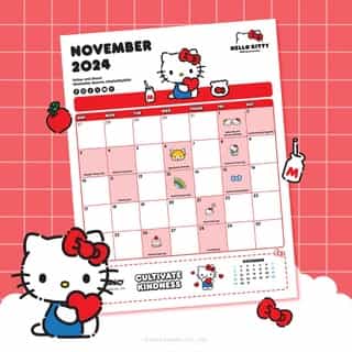 Start fresh this month with @HelloKitty 🗓 Download your free Friend of the Month calendar now on Sanrio.com! Link in bio.