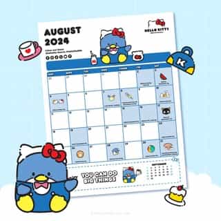 Start fresh this month with Tuxedosam 🗓 Download your free Friend of the Month calendar now on Sanrio.com! Link in bio.