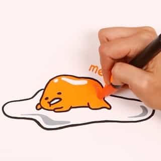 Draw our supercute and lazy Friend of the Month, gudetama! 😴 Learn how on the #HelloKittyandFriends YouTube channel! Link in bio.