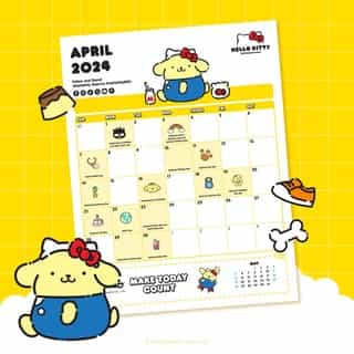 Start fresh this month with Pompompurin 🗓 Download your free Friend of the Month calendar now! Link in bio.