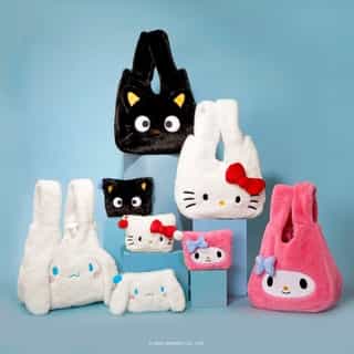 Tote-ally adorable ✨ Carry your essentials in a fuzzy adorable tote and matching pouch! Shop now at Sanrio.com. Link in bio.