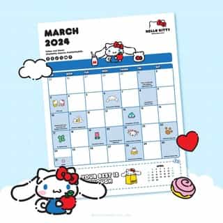 Start fresh this month with Cinnamoroll 🗓 Download your free Friend of the Month calendar now! Link in bio.