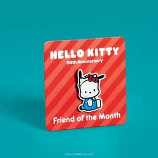 Friend of the Month pins are back! Get our Friend of the Month gift FREE when you spend $50 or more in Sanrio stores and online - no code needed ❤️ Link in bio.