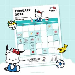 Start fresh this month with Pochacco 🗓 Download your free Friend of the Month calendar now! Link in bio.