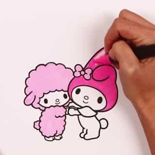 If you love drawing, you’ll love today’s tutorial on a supercute drawing of My Melody and My Sweet Piano! Head over to the #HelloKittyandFriends YouTube channel to learn how. Link in bio! ✏️💕 