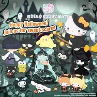 Join us for sweet scares on #HelloSweetDays 💖 Chat with your favorite Sanrio friends, customize your avatar, and decorate your room with charming new items in time for Halloween 🎃⁠
⁠
Don’t miss the fun 👻 Link in bio to download now! 