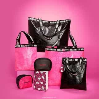 GO BOLD 💗🖤 New bags and accessories featuring everyone’s bestie, Hello Kitty. Link in bio.