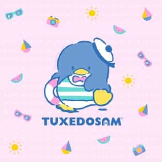 Say hello to a new month with #Tuxedosam 🗓💙 Tap the link in bio to download the Friend of the Month calendar for August! #SanrioFOTM