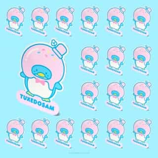 Tuxedosam is bright, clumsy, and now available as a limited-edition magnet! 💙 Get our Friend of the Month gift FREE when you spend $50 or more in Sanrio stores and online - no code needed! Link in bio to shop. #SanrioFOTM