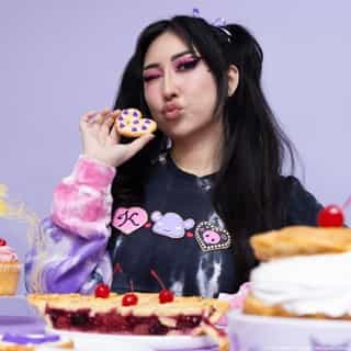 Sweet and mischevious 🍒💜 The new Kuromi Cookie Spirit Jersey by @japanla is available for presale from now until 7/25 at 12pm PST! Orders will ship out in October. Link in bio to pre-order!
