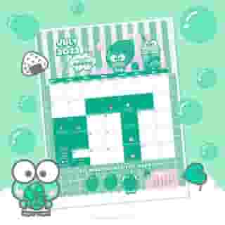 Say hello to a new month with #Keroppi 🗓💚 Tap the link in bio to download the Friend of the Month calendar for July! #SanrioFOTM