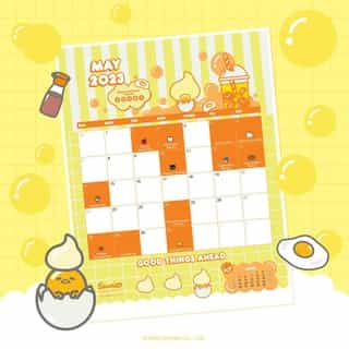 Say hello to a new month with @Gudetama 🗓💛 Tap the link in bio to download the Friend of the Month calendar for May! #SanrioFOTM