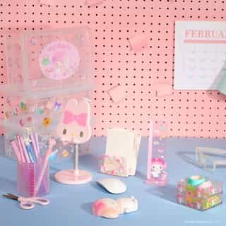 Update your space with new and adorable desk accessories featuring My Melody, Cinnamoroll, and more! ✨ Link in bio to shop.