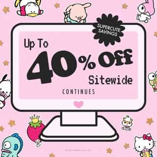 Supercute savings continue! 🛍️ Take up to 40% off almost everything online at sanrio.com! Link in bio✨