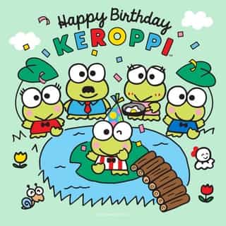 Happy birthday, Keroppi! 💚🎊 Celebrate with 15% off #Keroppi gifts online at Sanrio.com today only! Use code HBDKEROPPI at checkout. Link in bio!