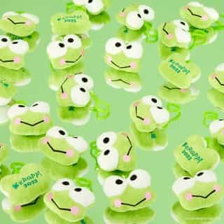 Keroppi is energetic, silly, and now available as a limited edition mascot clip! 💚 Get our Friend of the Month gift FREE when you spend $50 or more in Sanrio stores and online - no code needed! Link in bio to shop. #SanrioFOTM