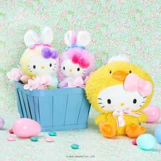 Tag some-bunny who would love these 🐰💞 Tap the link in bio to shop new Hello Kitty plush for #Easter!