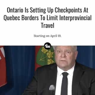 The travel checkpoints will be set up on Monday, April 19 at all of Ontario's provincial borders. ⁠
⁠
*Click the link in @mtlblog bio for the full story! ⁠
⁠
📸: @fordnationdougford ⁠