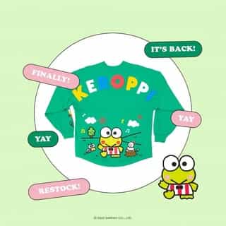 You're in luck 🌈🍀 Your favorite @japanla 💚 Hello Kitty & Friends Spirit Jersey featuring Keroppi is back (again)! Tap the link in bio to shop.