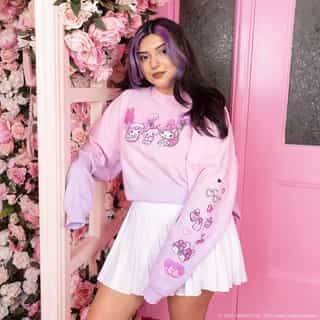 Sweet dreams 🎀 Our new @JapanLA 💖 Hello Kitty and Friends Spirit Jersey featuring My Melody & Kuromi is here! Tap the link in bio to shop.