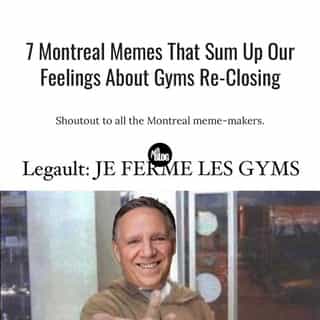As Montrealers everywhere enjoy the last few hours of their sweet, sweet gains, we've rounded up some of the memes that best express our emotions when it comes to gym closures in Montreal.⁠
⁠
*Click the link in @mtlblog bio for the full story! ⁠
⁠
📸: @ranceur_mtl ⁠
