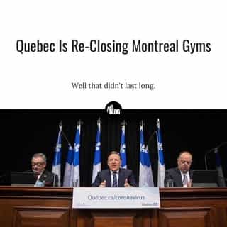 On Tuesday, Premier François Legault announced that gyms in Quebec's red zones will close as of Thursday, April 8 in an effort to limit the spread of COVID-19. ⁠
⁠
*Click the link in @mtlblog bio for the full story! ⁠
⁠
📸: Émilie Nadeau via @francoislegault.pm⁠
