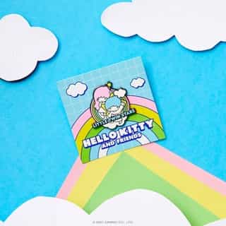 New month, new pin featuring #LittleTwinStars! 🌈⭐ Get our collectible Friend of the Month pin FREE when you spend $40 or more in Sanrio stores and online - no code needed! Link in bio to shop. #SanrioFOTM