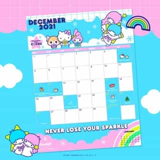 Say hello to a new month with #LittleTwinStars! 🌈🗓️ Tap the link in bio to download your Friend of the Month calendar for December! #SanrioFOTM