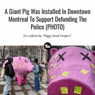 The interactive display invites people to write their own ideas on how to reinvest police funding in Montreal. ⁠
⁠
*Click the link in @mtlblog bio for the full story! ⁠
⁠
📸: @__o__________________ ⁠
