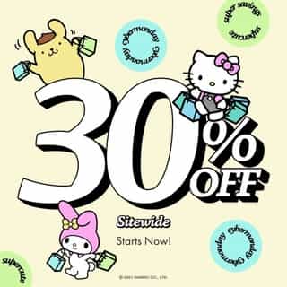 Supercute, super savings 🛍️  Cyber Monday is here! Take 30% off everything online at sanrio.com + free shipping on all orders over $75! Link in bio ✨