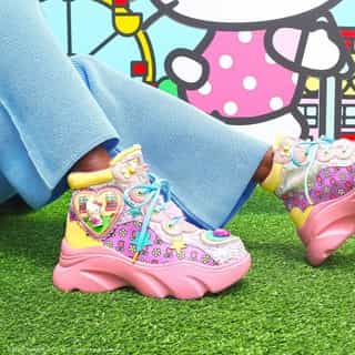 1 🎀 2 ⭐ or 3 🍓? Which Hello Kitty and Friends x @irregularchoice style is your favorite? Select styles just landed online! Link in bio to shop✨