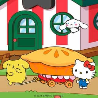 Come watch the yummy parade floats in the Sanrio Town Apple Days Parade! Will Hello Kitty finish her pie in time? 🍎🥧 Find out in Hello Kitty and Friends Supercute Adventures on the #HelloKittyandFriends YouTube channel. Link in bio!
