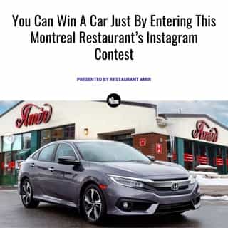 With our freezing daytime temperatures finally behind us, it’s time to enjoy Montreal’s best warm-weather activities. Just picture yourself cruising down the open road, listening to your favourite songs and feeling the warm sun shining in through a window. Now that’s a dream ride, and if only we had the perfect car… ⁠
⁠
From now until March 31, the iconic Lebanese restaurant Amir is having its biggest giveaway yet in appreciation of its customers! The contest is only open for a limited time *Car emoji*⁠
⁠
⁠
*Click the link in @ narcitycanada bio for more! 👈⁠
⁠
📸: @ restoamir ⁠
⁠
#sponsoredcontent