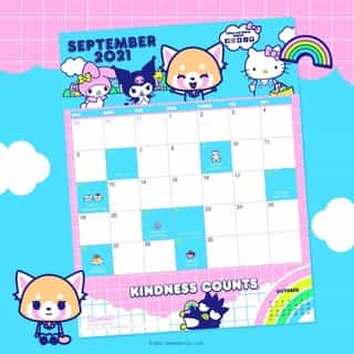 Say hello to a new month with @aggretsuko! 🌈🗓️ Tap the link in bio to download your Friend of the Month calendar for September! #SanrioFOTM