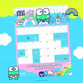Say hello to a new month with #Keroppi! 🌈🗓️ Tap the link in bio to download your Friend of the Month calendar for July! #SanrioFOTM