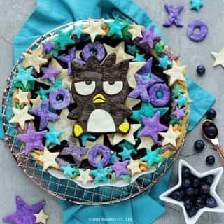 Bake your week a little happier with a blueberry pie inspired by our fun loving Friend of the Month, #Badtzmaru! 💙 Link in bio for @luxeandthelady's step-by-step recipe for this stellar dessert 🥧✨